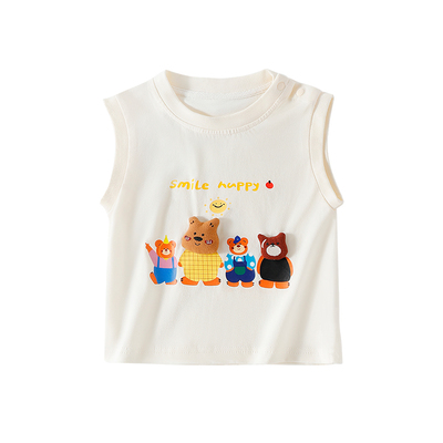 儿童背心男童宝宝男孩男宝男跨栏a类小薄款夏薄a类纯棉夏季棉睡衣