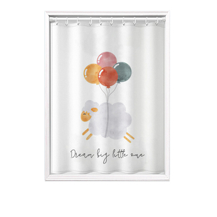 窗帘遮光2024新款免打孔安装卫生间遮挡帘浴室防水伸缩杆厨房布料