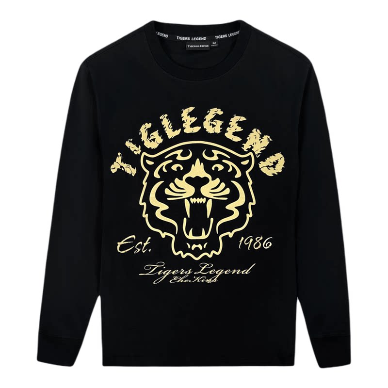 TIGERS LEGEND男女同款烫金虎头轻奢纯棉打底百搭情侣卫衣圆领秋