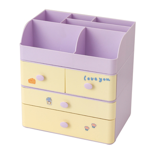 可爱桌上多巴胺收纳盒学生桌面抽屉置物架大容量文具杂物分格盒子