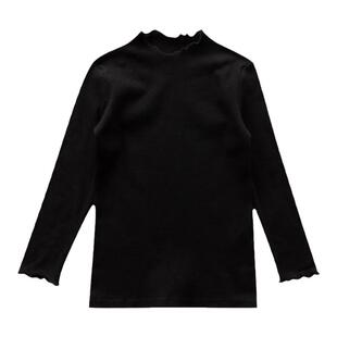 女童打底衫春季新款黑色体恤中大儿童长袖t恤女孩春秋基础款上衣