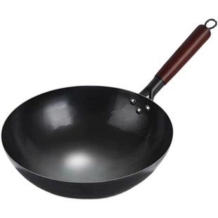 苏美冠章丘炒菜锅铁锅炒锅手工老式无涂层家用不粘锅燃气灶适用