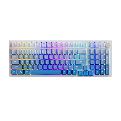 黑爵AK992雾蓝渐变无线机械键盘