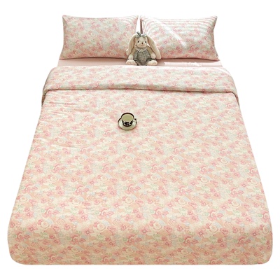 唐朝一只鱼双层纱花韵床单亲肤