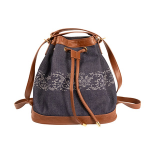 中国国家博物馆海晏河清提花抽绳水桶包中号个性创意旅游便携小包