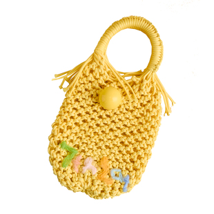 7THLAT纯手作蜡绳原创设计镂空可爱少女菠萝包多巴胺手提袋手机包