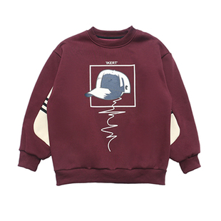 胖男童加绒卫衣加厚一体绒男大童内搭2026新款冬男孩大码保暖上衣