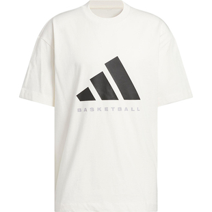 Adidas/阿迪达斯正品2025夏季款男女休闲宽松篮球运动短袖JX5574