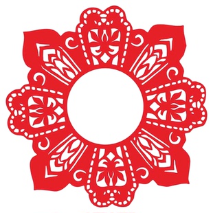 植绒布云肩剪纸成品窗花造型学校儿童幼儿园镂空汉服服饰