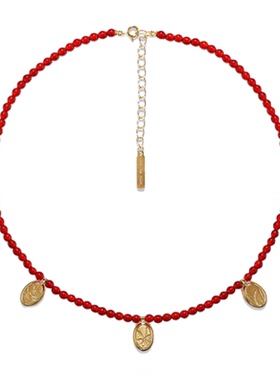 XU ZHI新品铃兰金属刻印串珠项链男女同款