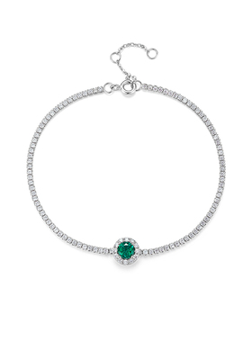 MITHAOL藤蔓私语手链女轻奢小众高级感培育宝石祖母绿手饰银镀18K