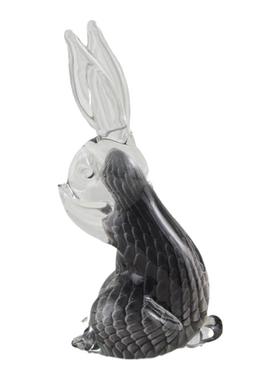 西洋收藏品 意大利手工制作玻璃可爱小兔子 欧式居家装饰中古摆件