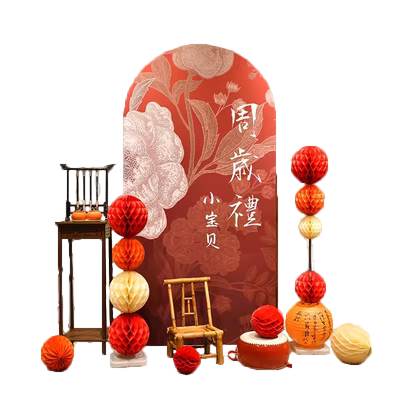 中式周岁国风定制装饰背景墙