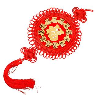 2026新款中国结福字装饰圆盘形客厅流苏挂件喜庆过年大红色吉祥结