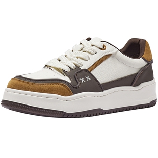 热风男鞋2026年春季新款男士板鞋复古平底鞋子小白鞋H14M26122