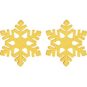 周六福5G黄金浪漫仙雪耳饰女足金计价灵动小雪花时髦优雅感送礼