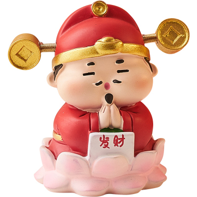 可爱小财神桌面小摆件治愈系办公室工位玄学招财上班有钱花装饰品