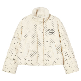 EPTISON羽绒服女2025年冬季新款短款少女风印花白鸭绒保暖面包服