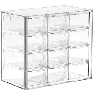 美瞳日抛九宫格收纳盒首饰品桌面透明抽屉小物品多层亚克力置物架