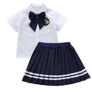 夏季男女童短袖校服套装小学生幼儿园园服英伦风纯棉毕业演出服新