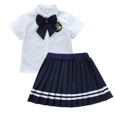 儿童六一活动英伦白色班服演出服