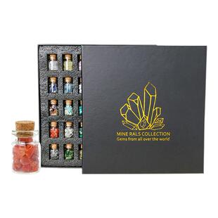 天然矿标原石儿童漂流瓶套装宝石标本彩色水晶玛瑙石头雨花石礼物