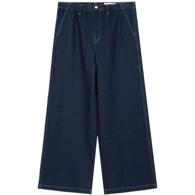 kleeklee环保棉靛蓝染阔腿裤