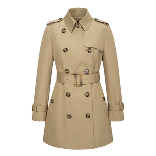 【防泼水】Scofield女装中长款收腰双排扣风衣外套2025秋冬新品