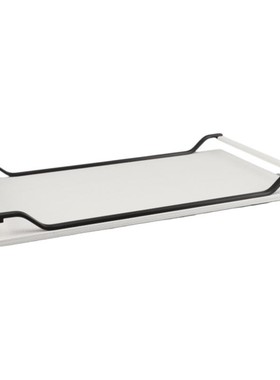 欧式创意白色皮革托盘样板房