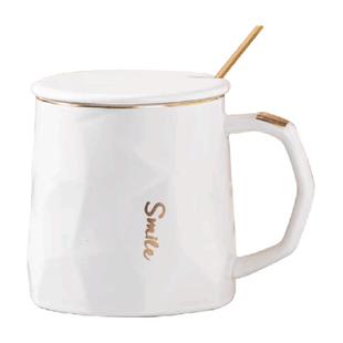 几物森林马克杯陶瓷杯子带盖勺大容量咖啡杯情侣水杯办公室茶杯