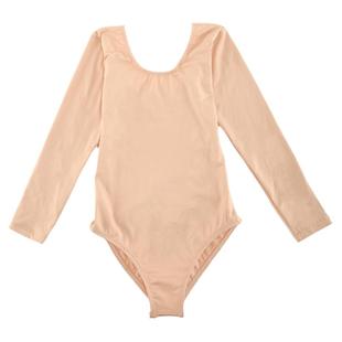 儿童舞蹈服装肉色打底衣隐形加绒厚打底衫女童练功服肤色紧身衣服