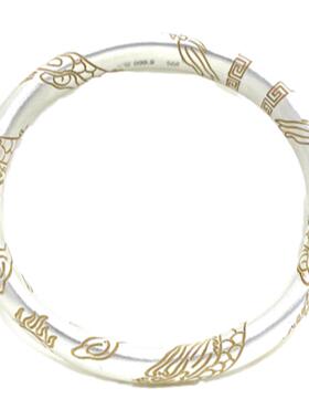 燕归秀禾描金龙凤足银S999手镯