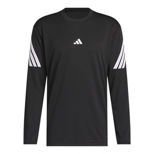 Adidas/阿迪达斯正品春秋男士透气篮球日常训练针织长袖T恤JZ9647
