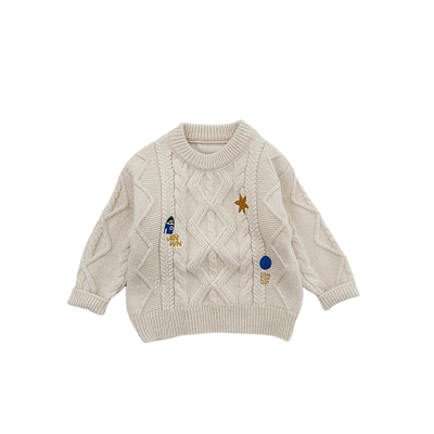 男宝宝冬款加厚保暖毛衣裤子套装