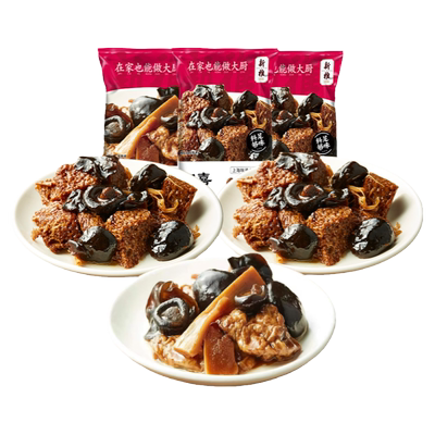 新雅四喜烤麸香菇3袋加热即食