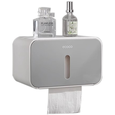 ecoco壁挂厕所防水纸巾盒置物架