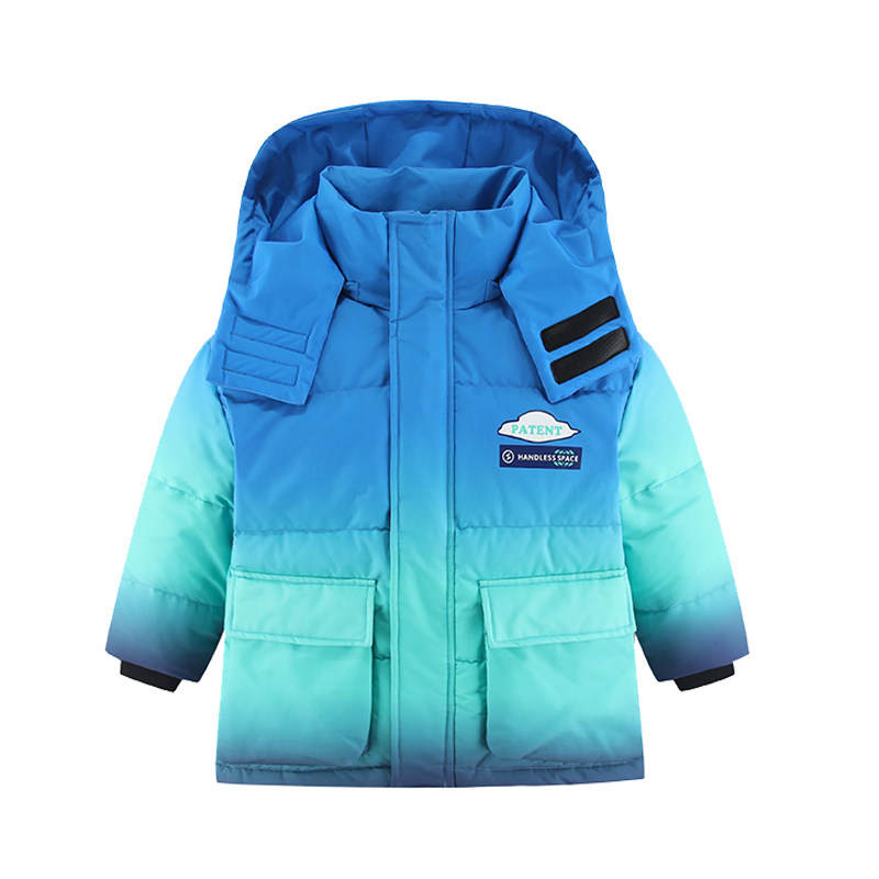 雪中飞儿童羽绒服渐变工装加厚