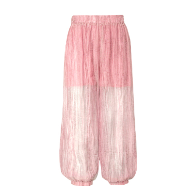 LittleNaive儿童防蚊裤夏季新款渐变凉感褶皱裤子女童束脚休闲裤