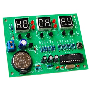 单片机AT89C2051六位数字显示时钟成品板6位数码带记忆