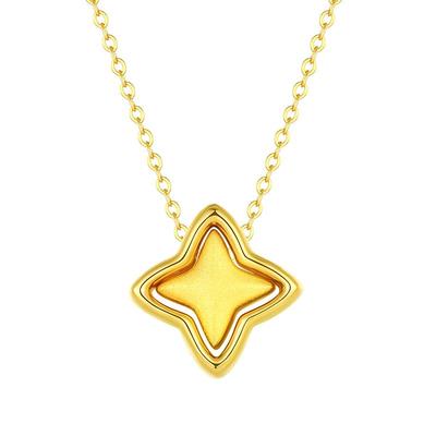 周大生黄18K金星芒套链