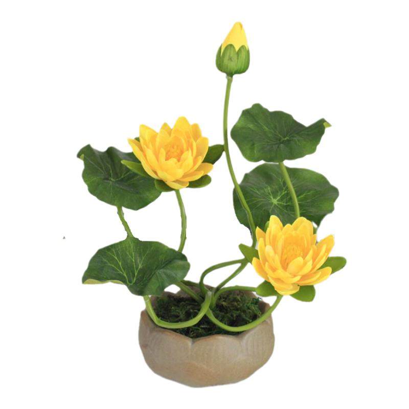 供佛荷花莲花家用佛堂供花室内装饰假花小盆景观音花佛前供花睡莲