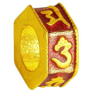 足金999古法实心红绿烤漆烧蓝六字真言隔珠片黄金藏传男女手串链