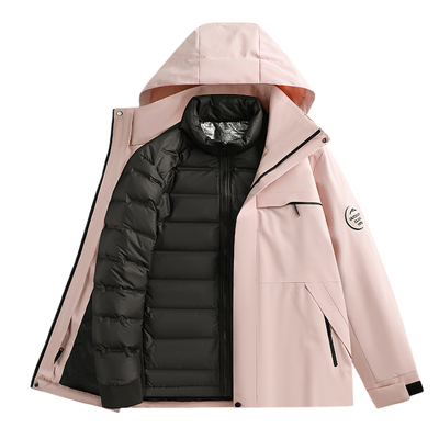 户外羽绒冲锋衣三合一登山服外套