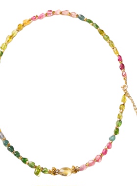 彩碧玺多层转运珠彩宝手链