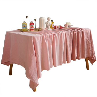 复古桌布粉色纯棉生日婚礼甜品台