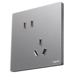 罗格朗开关面板浅央烟云玉玻璃插座空调热水器正五孔家用86型墙壁