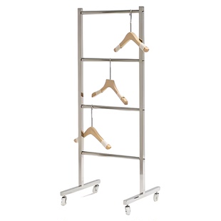 服装店不锈钢展示架多层衣架收纳架落地带轮子可移动裤架收纳神器