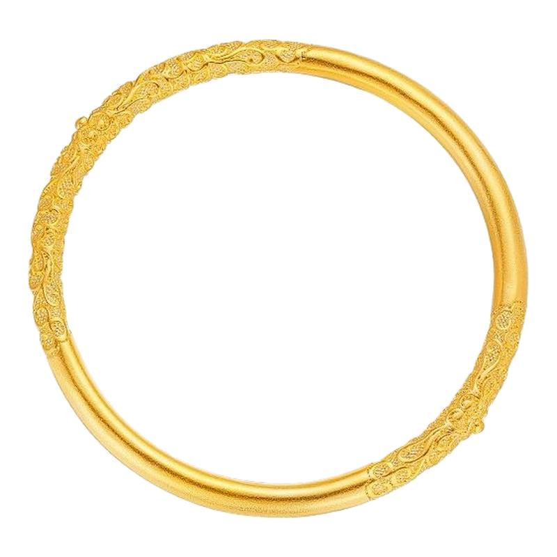 过年撑场子！中式古法沙金福袋手链女简约金色高级感叠戴手镯手饰