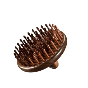 美梳阁正品绿檀木梳指环梳按摩梳81荷花齿弧面内凹插齿梳便捷家用