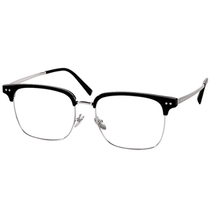 斯文痞帅半框眼镜男加宽60MM配近视度数大脸专属显瘦眉线框眼睛架